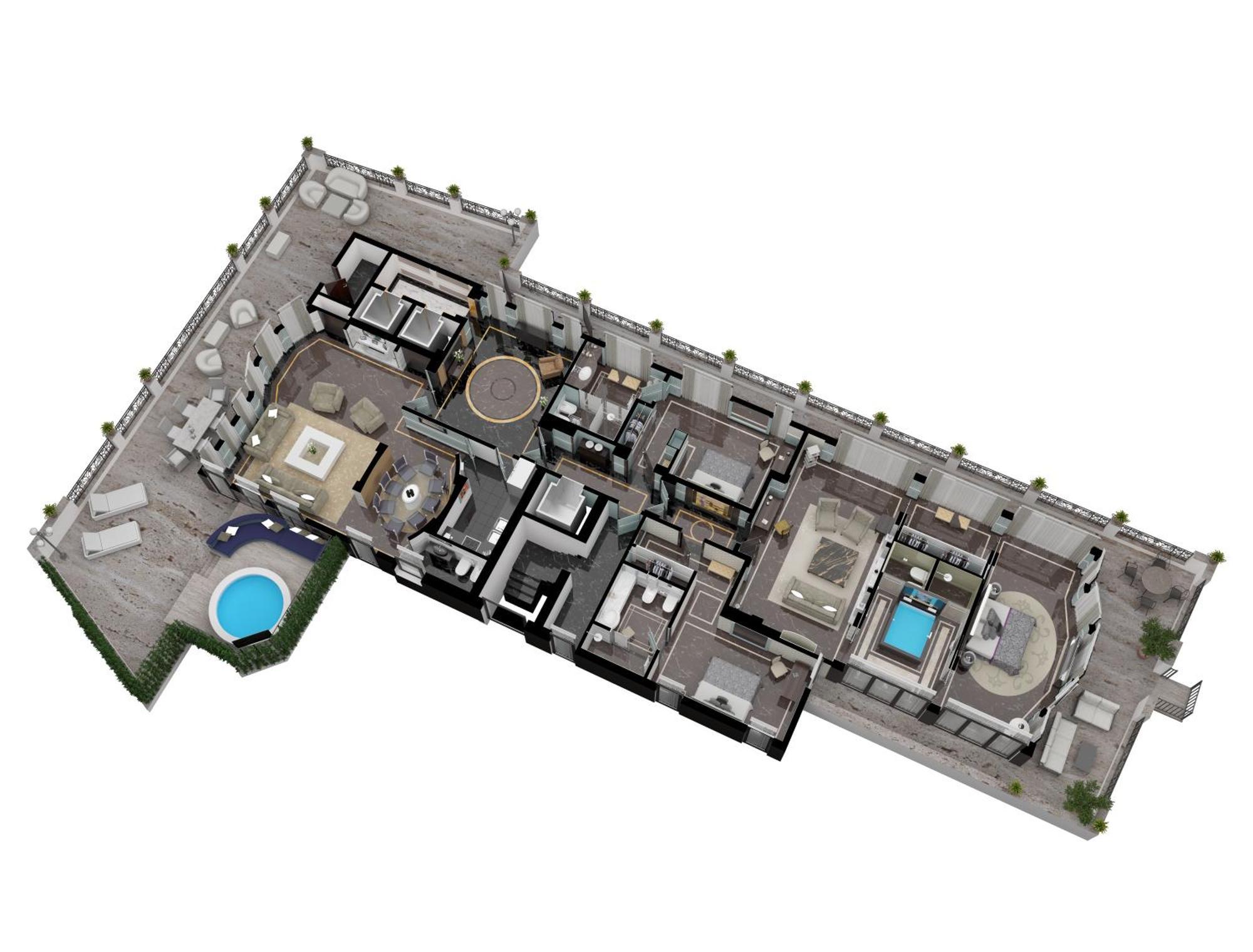 Baglioni Hotel Regina - The Leading Hotels Of The World Roma Esterno foto Floorplan of the penthouse