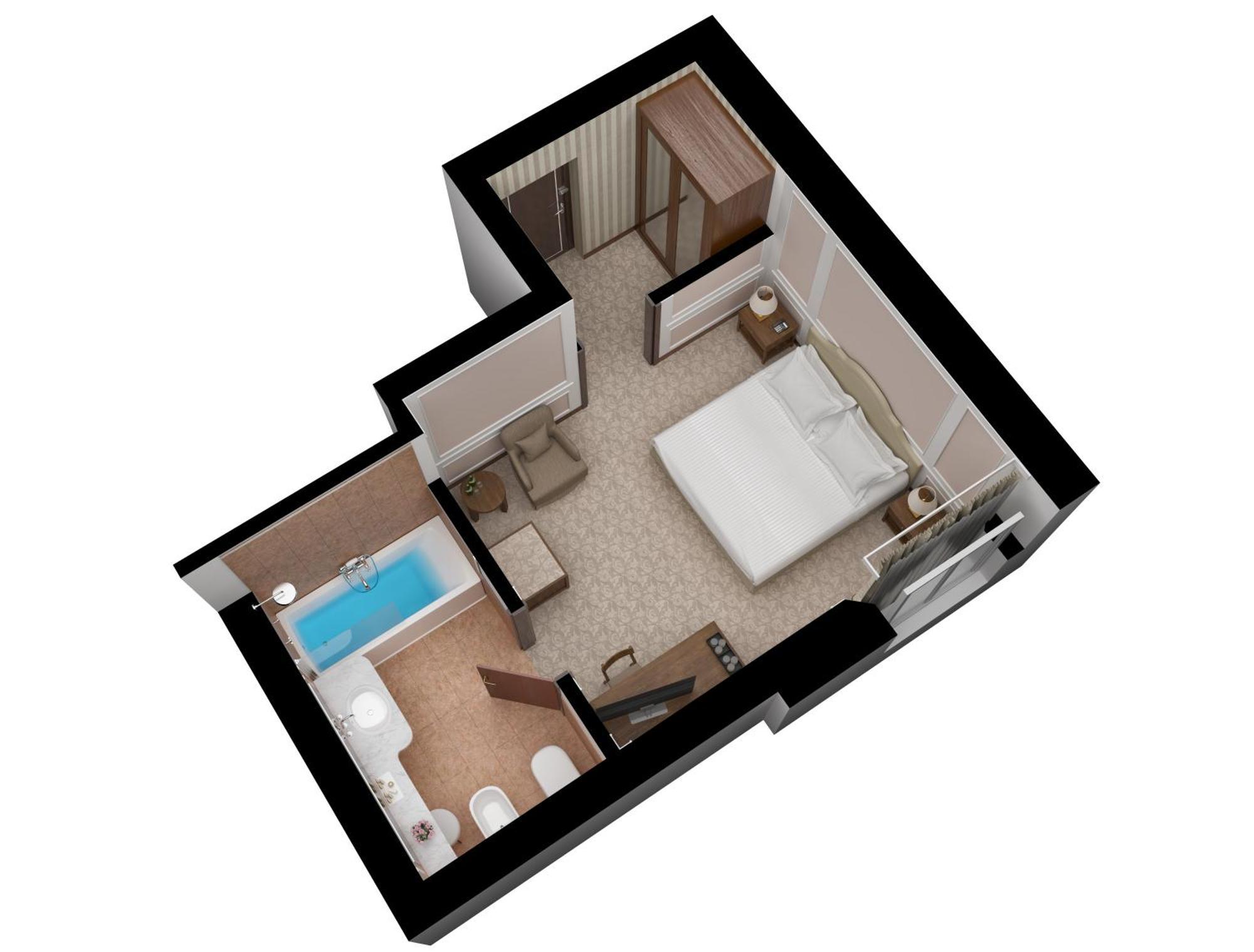 Baglioni Hotel Regina - The Leading Hotels Of The World Roma Esterno foto A 3D rendering of a typical hotel room