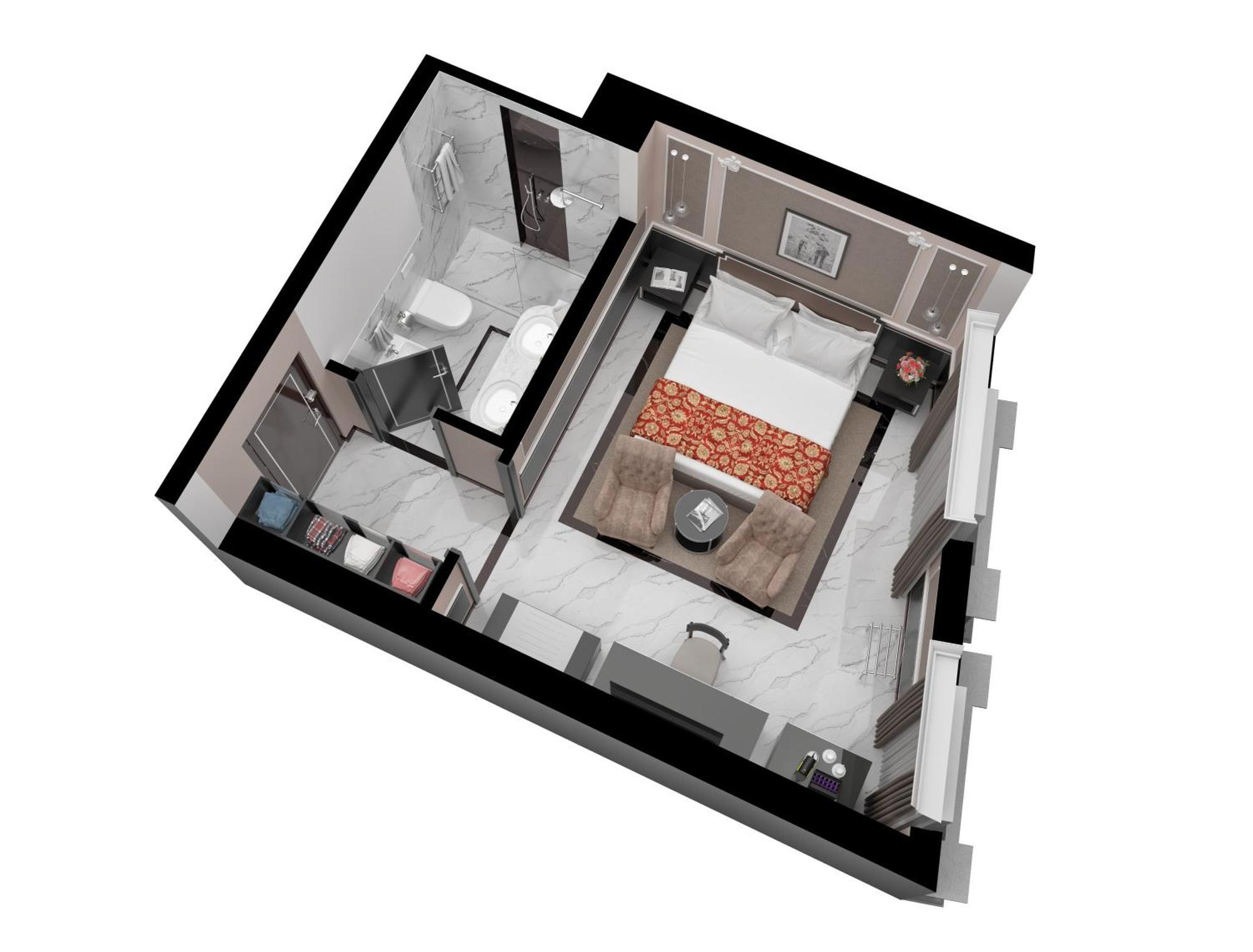 Baglioni Hotel Regina - The Leading Hotels Of The World Roma Esterno foto 3D rendering of a bathroom