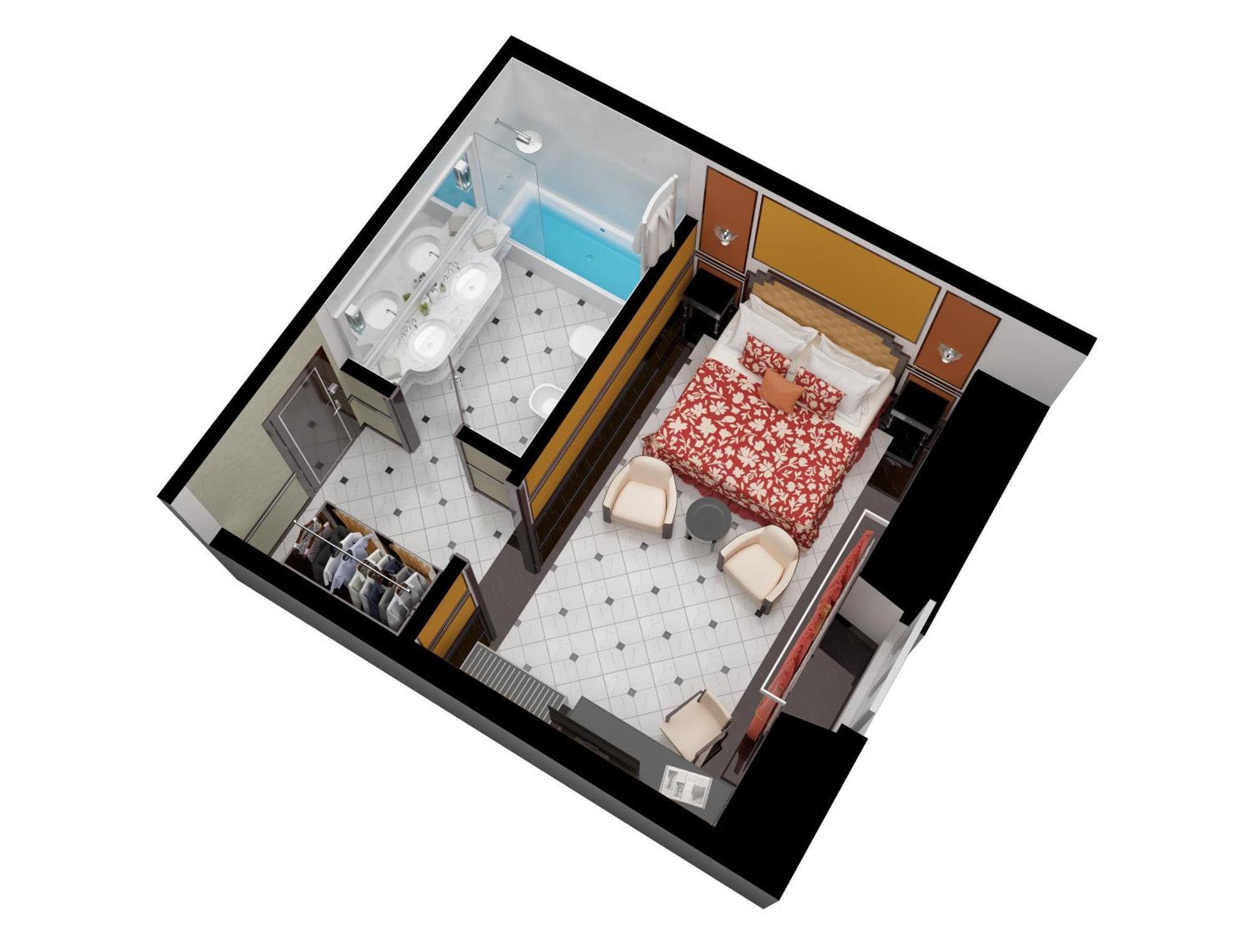 Baglioni Hotel Regina - The Leading Hotels Of The World Roma Esterno foto A 3D rendering of a hotel room